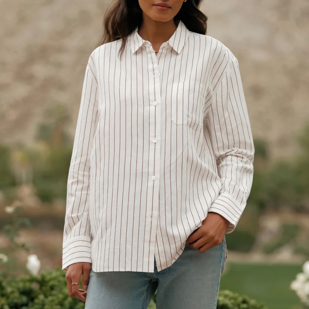 Jenni Kayne Boyfriend shirt walnut stripe